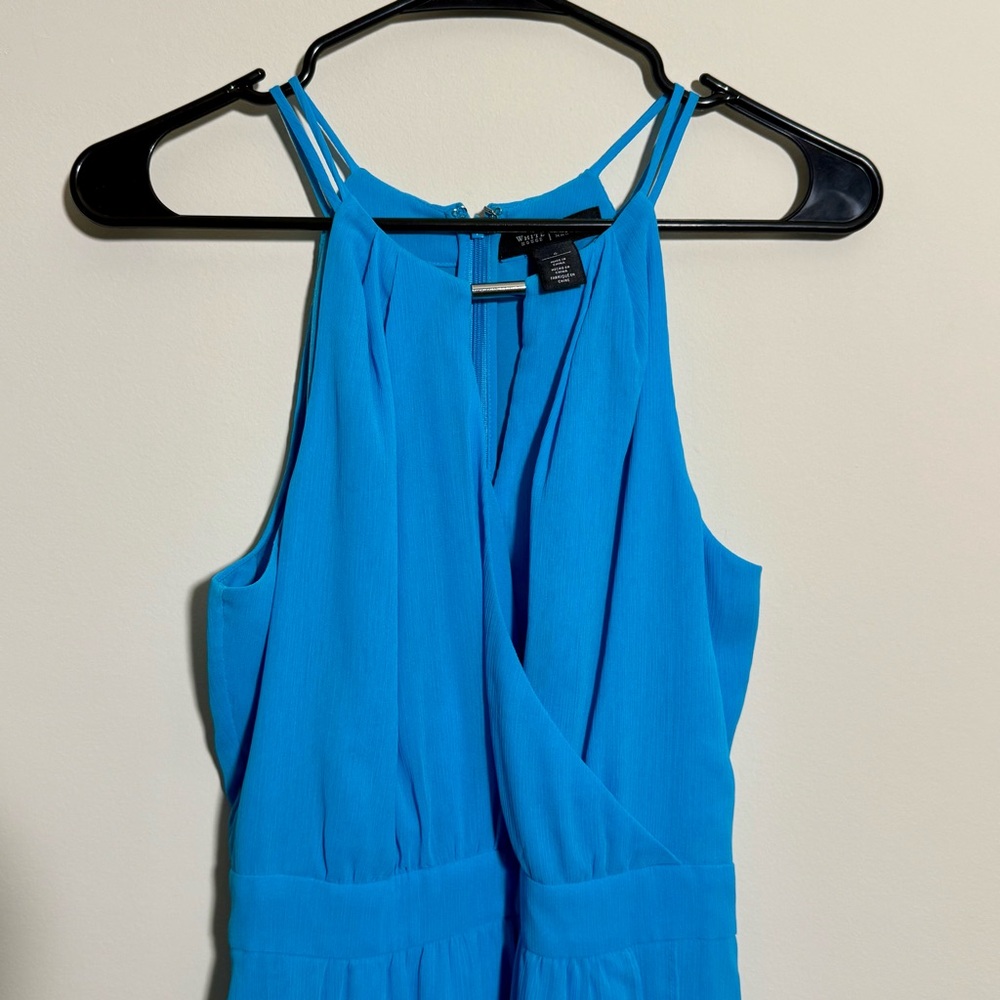 White House Black Market Blue High-Neck Sleeveless Dress, Size 6 - Picture 2 of 4